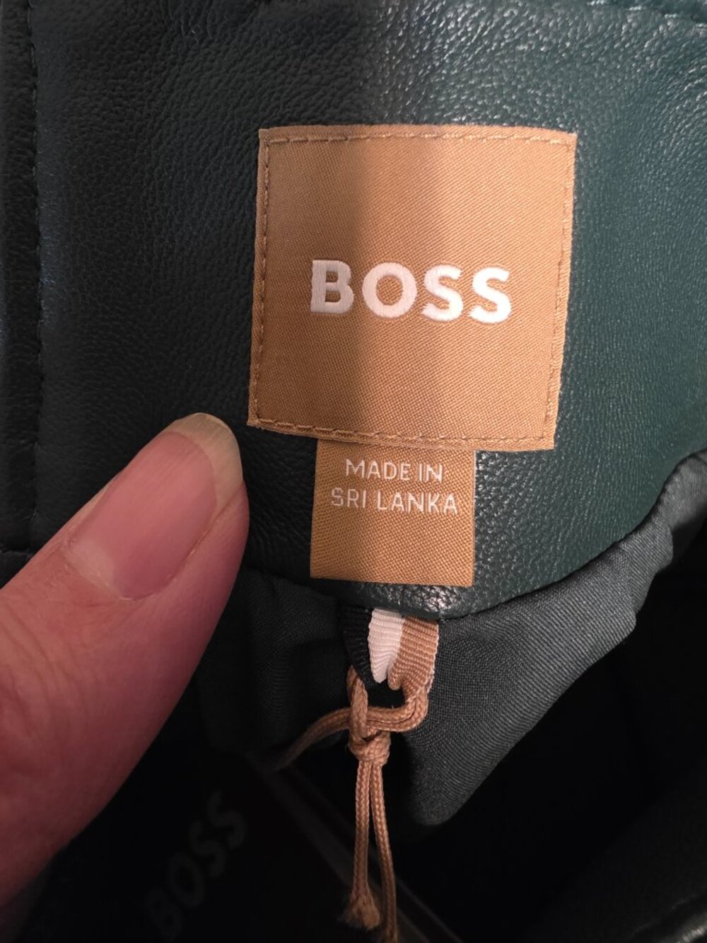 BOSS Hugo Boss Setora Leather Pencil Skirt NWT Green Size 0 Lamb Leather - Picture 7 of 12
